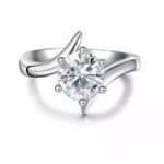 Heart Bezel Band Ring in Silver